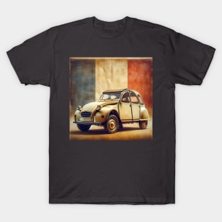 Citroen 2cv with french flag retro vintage T-Shirt